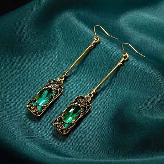 Dark Oz Emerald Drop Earring